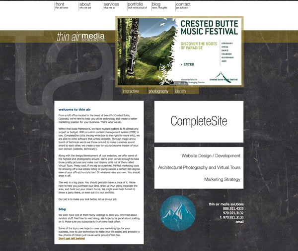 Thin Air Media Solutions - CompleteSite Content Management System (CMS)