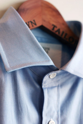 Brooklyn Tailors - Blue Twill Spread Collar