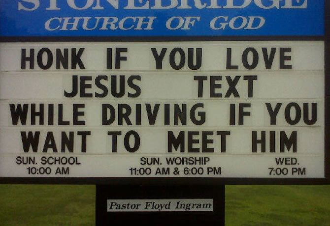 Honk if you love Jesus