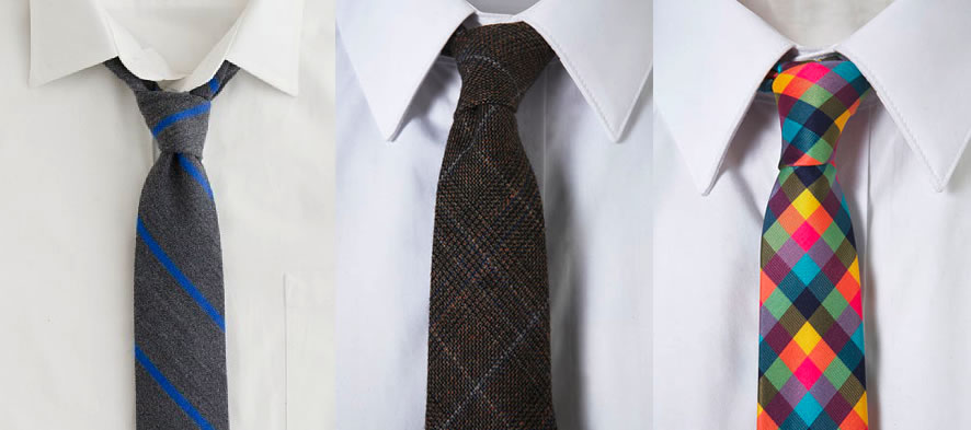 Ties in gray, brown and party Ties in black, brown and party