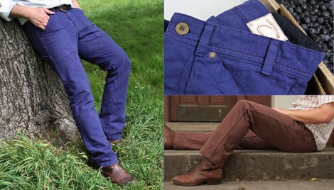 Betabrand Craftsman Pants - Blueberry and Potato colors